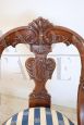 Set of four antique gondola chairs in carved walnut