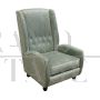 Pair of vintage style armchairs in sage green velvet