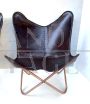 Butterfly style contemporary leather armchairs