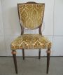 Set of 7 1960s Empire style chairs upholstered in ocher yellow brocade