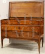 Antique sideboard with drawers from the Directoire era in walnut, 18th century Italy                            