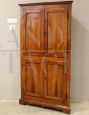 Antique corner cupboard in cherry wood, 19th century Italy