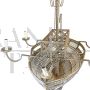 Large boat-shaped chandelier covered with Murano glass beads and tiles