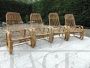 Set of 4 vintage bamboo armchairs