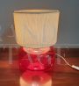 B0211 Ikea red glass table lamp from the 90s