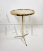 Vintage brass bistro side table, Italy 1970s