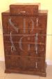 Art deco tallboy dresser in briar, Italy 1940s