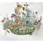 Flower basket chandelier with beads and Murano glasses