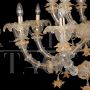 Rezzonico chandelier in crystal and gold Murano glass with 16 lights