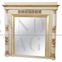 Large antique white and gold lacquered overmantle mirror, early 19th century