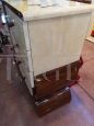 Vintage art deco chest of drawers in rosewood and ivory parchment