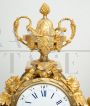 Antique Napoleon III mantel clock triptych in gilt bronze