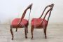 Pair of antique walnut gondola chairs, Italy 19th century