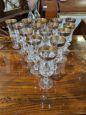 Set of 30 wine and water glasses in crystal and pure gold