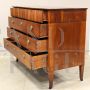 Antique chest of drawers from the Directoire period in walnut, 18th century Italy