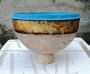 Small decorative holy water stoup bowl in Jerusalem stone