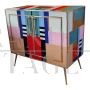 Vintage style sideboard in multicolored Murano glass