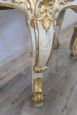 Antique style console table in lacquered and gilded wood, first half of the 20th century