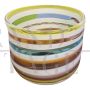 Colizza Murano glass vase with colored stripes