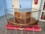 Display cabinet in wood, brass and crystal