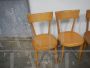 Set of 4 vintage beech bistro chairs, 1950s