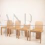 Set of 4 designer chairs by Pierluigi Molinari for Pozzi with Vienna straw seat