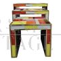 Trio of nesting tables in colored glass