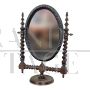 Antique table mirror in turned wood