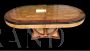 Extendable French art deco table in birch briar and rosewood