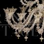 Large Rezzonico chandelier in crystal and gold Murano glass with 42 lights