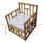 Pair of bamboo and rattan armchairs