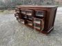 Antique pasta shop counter cabinet in solid larch from the mid-19th century