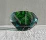 Seguso ashtray bowl in faceted green Murano glass, 1970s