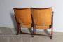 Pair of 1950s wooden folding cinema armchairs