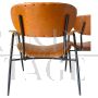 Pair of armchairs by Gastone Rinaldi for RIMA in brown imitation leather