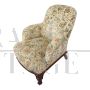 Antique living room set with sofa and armchairs in damask fabric