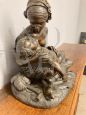 Large antique bronze Maternal Tenderness sculpture by Jean Joseph Jaquet, 19th century