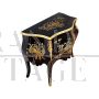 Baroque style dresser in black lacquered wood with golden decorations