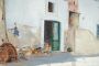 Guido Casciaro - Painting with a rustic courtyard, first half of the 20th century