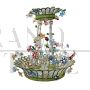 Flower basket chandelier with beads and Murano glasses