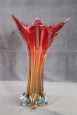 Vintage orange and red Murano glass vase, 1960s