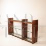 Design console attributed to Carlo Scarpa in solid wood with glass shelves