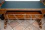 Antique Victorian desk in walnut briar with chiselled leather top