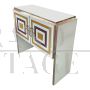 Design sideboard bar cabinet in colored glass and mirror