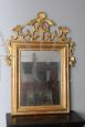 Antique mirror from the mid-18th century, carved and gilded with pure gold