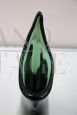 Green submerged Murano glass vase, Flavio Poli for Seguso, 1960s