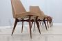 Set of 4 design chairs by Melchiorre Bega in wood and eco-leather, 1950s