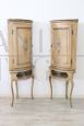 Pair of antique lacquered corner cabinets from the 18th century