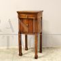 Antique Empire era bedside table in walnut, 19th century Italy