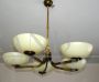 1930s art deco chandelier in brass